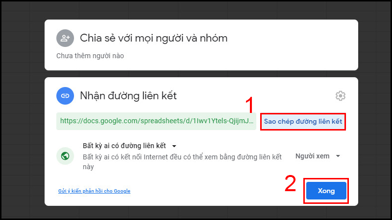 Chọn Sao ch&eacute;p đường li&ecirc;n kết 